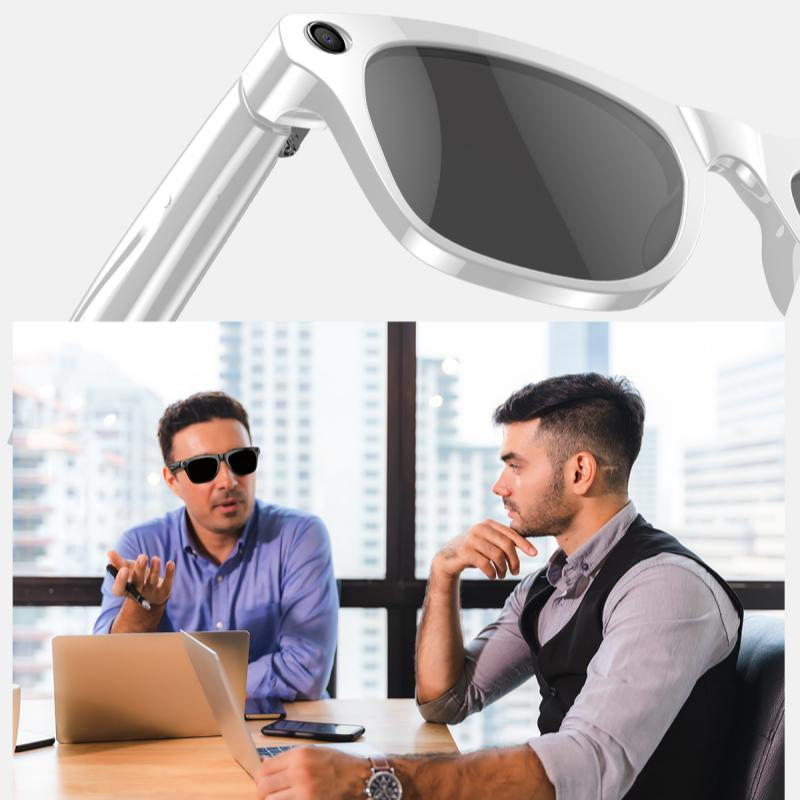 HYUNDAI XK ONE Pro Smart Camera Glasses with HD Recording, Surround Sound, and Blue Light Blocking Lenses - Perfect for Work and Driving!