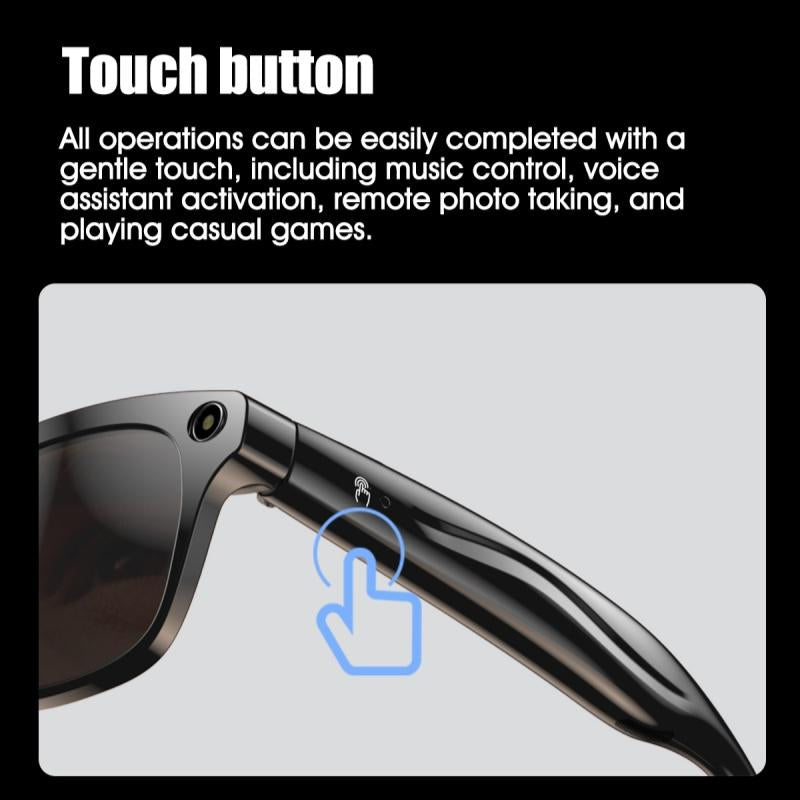 HYUNDAI XK ONE Pro Smart Camera Glasses with HD Recording, Surround Sound, and Blue Light Blocking Lenses - Perfect for Work and Driving!
