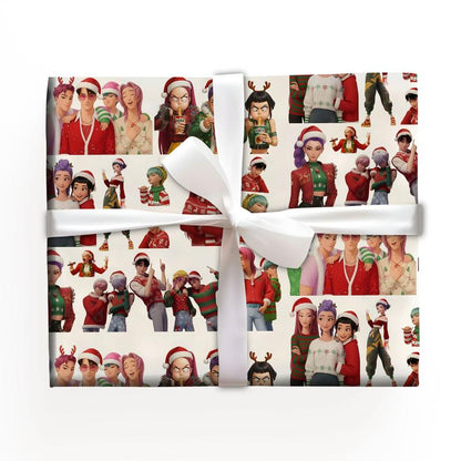 Kpop Demon Hunters Christmas Wrapping Paper - Saja Boys Huntrix Gift Wrap for Festive Celebrations