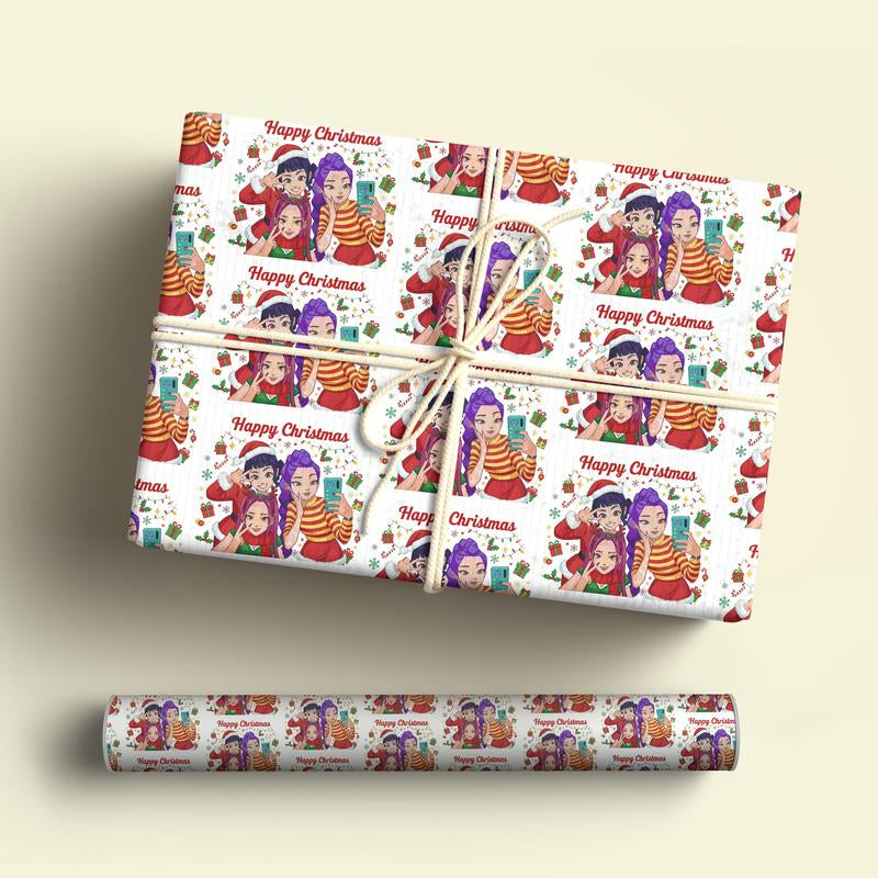 Kpop Demon Hunters Christmas Wrapping Paper - Saja Boys Huntrix Gift Wrap for Festive Celebrations
