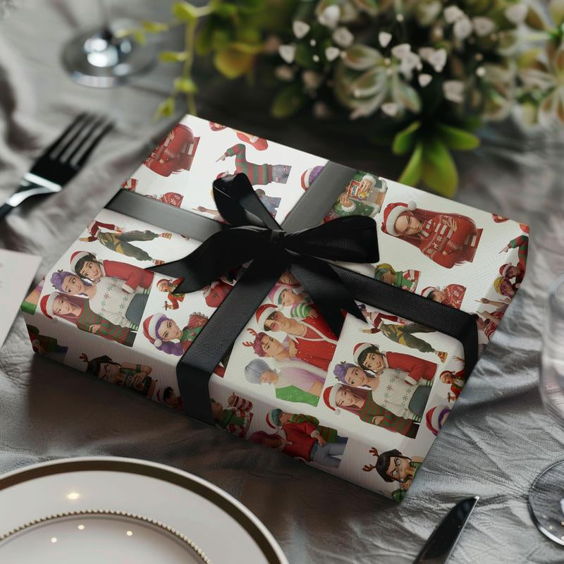 Kpop Demon Hunters Christmas Wrapping Paper - Saja Boys Huntrix Gift Wrap for Festive Celebrations