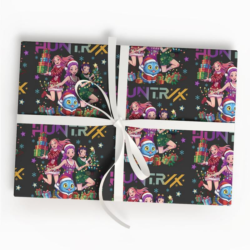 Kpop Demon Hunters Christmas Wrapping Paper - Saja Boys Huntrix Gift Wrap for Festive Celebrations