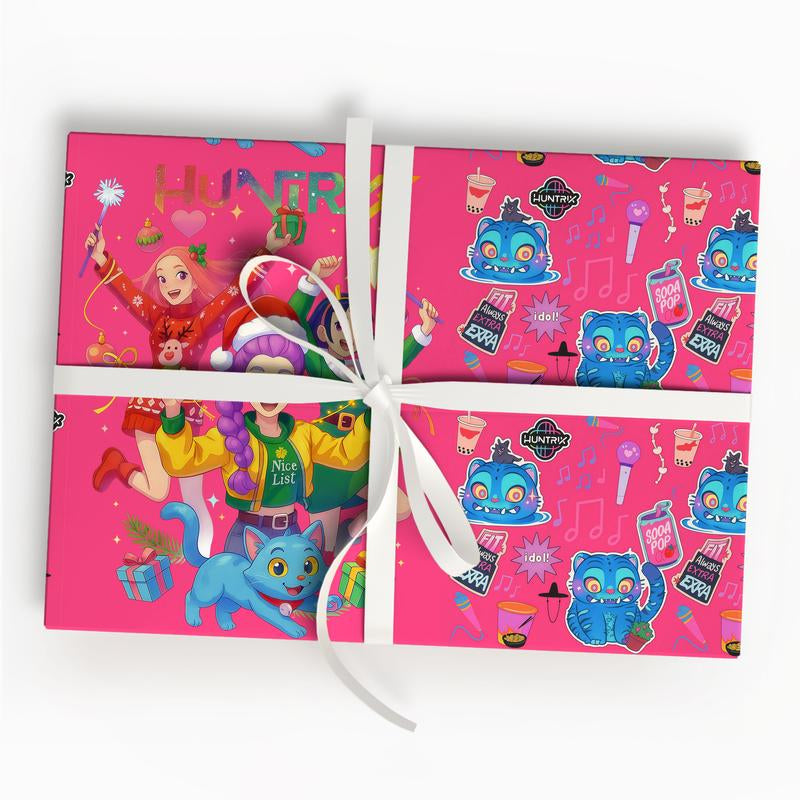 Kpop Demon Hunters Christmas Wrapping Paper - Saja Boys Huntrix Gift Wrap for Festive Celebrations