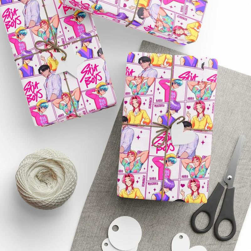 Kpop Demon Hunters Christmas Wrapping Paper - Saja Boys Huntrix Gift Wrap for Festive Celebrations