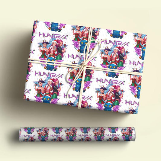 Kpop Demon Hunters Christmas Wrapping Paper - Saja Boys Huntrix Gift Wrap for Festive Celebrations