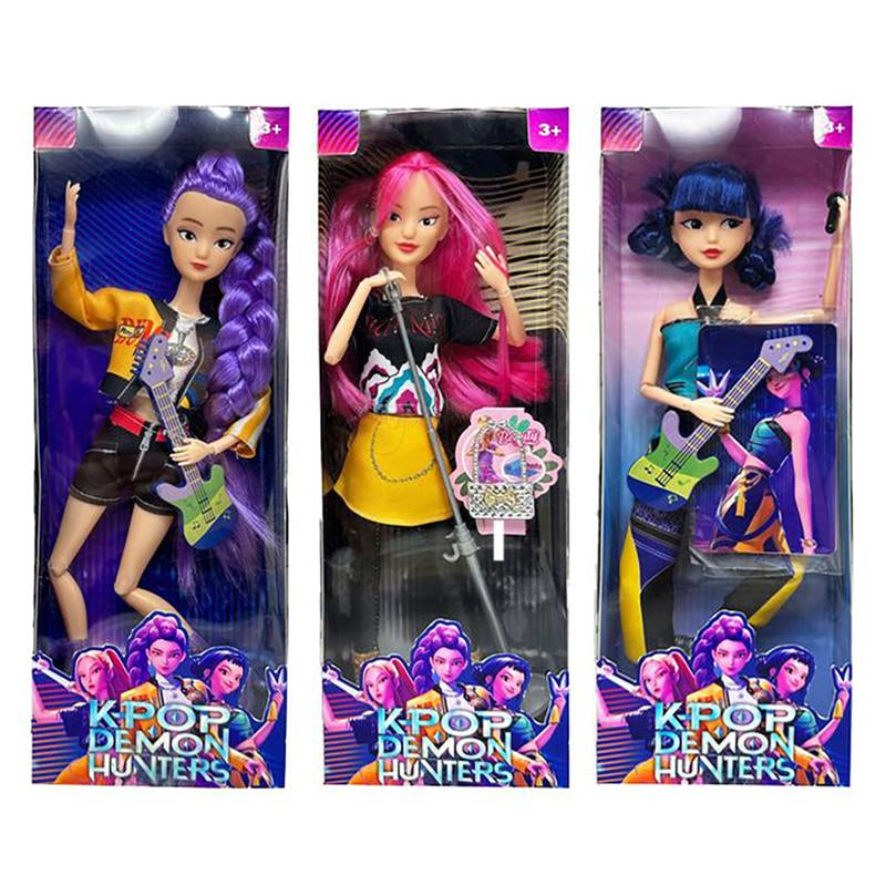 K-Pop Demon Hunters Anime Action Figure Doll 11.5 Inches–12 Joint Movable Anime-Rumi, Mira and Zoey, Anime-Inspired Collectible Dolls, Mystery Box Merch Gift for Fans & Kids-Desk Display-Kpop Idol Merch Collectibles -Halloween Christmas Gift, Festivals