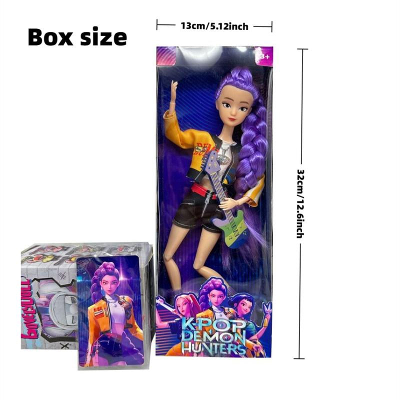 K-Pop Demon Hunters Anime Action Figure Doll 11.5 Inches–12 Joint Movable Anime-Rumi, Mira and Zoey, Anime-Inspired Collectible Dolls, Mystery Box Merch Gift for Fans & Kids-Desk Display-Kpop Idol Merch Collectibles -Halloween Christmas Gift, Festivals