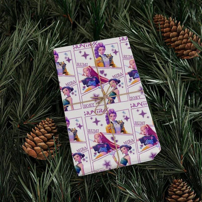 Kpop Demon Hunters Christmas Wrapping Paper - Saja Boys Huntrix Gift Wrap for Festive Celebrations