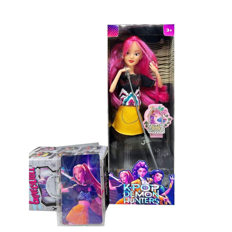 K-Pop Demon Hunters Anime Action Figure Doll 11.5 Inches–12 Joint Movable Anime-Rumi, Mira and Zoey, Anime-Inspired Collectible Dolls, Mystery Box Merch Gift for Fans & Kids-Desk Display-Kpop Idol Merch Collectibles -Halloween Christmas Gift, Festivals