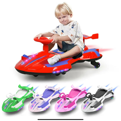 【Akeleo】12V Electric Wiggle Car with Pedal, 2 in 1 Wiggle Car Ride on Toys for Kids Ages 3 and Up, Anti-Rollover Flashing Wheels, Bluetooth, Music2