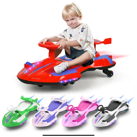 【Akeleo】12V Electric Wiggle Car with Pedal, 2 in 1 Wiggle Car Ride on Toys for Kids Ages 3 and Up, Anti-Rollover Flashing Wheels, Bluetooth, Music2