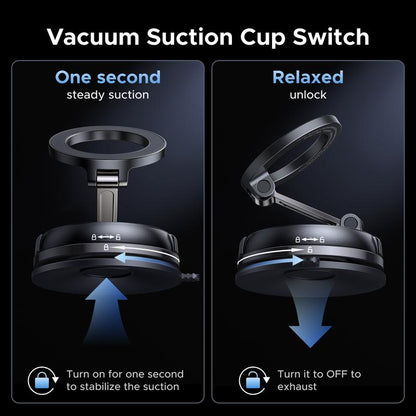 UGREEN Vacuum Magnetic Car Phone Holder,Car Phone Mount, 360° Adjustable for Magsafe Car Holder Foldable Suction Phone Mount for Car, for Garmin Gps/Mirror/Smooth Surface, for Iphone 17 16 Pro Max 15, and Android, Labor Day Sale