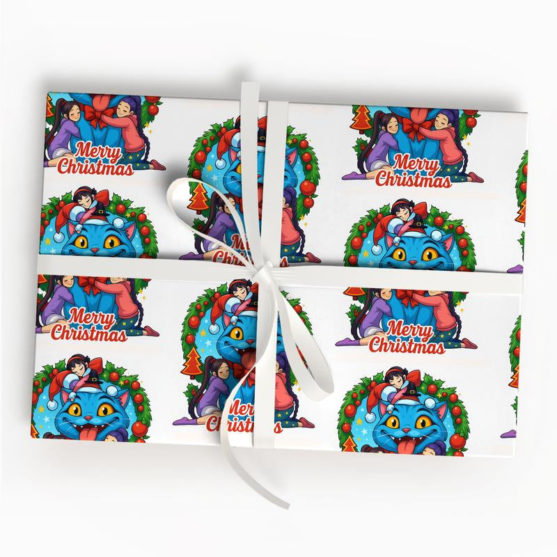 Kpop Demon Hunters Christmas Wrapping Paper - Saja Boys Huntrix Gift Wrap for Festive Celebrations