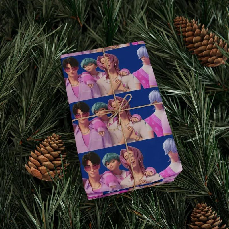 Kpop Demon Hunters Christmas Wrapping Paper - Saja Boys Huntrix Gift Wrap for Festive Celebrations