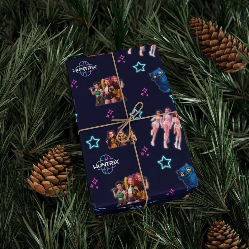 Kpop Demon Hunters Christmas Wrapping Paper - Saja Boys Huntrix Gift Wrap for Festive Celebrations