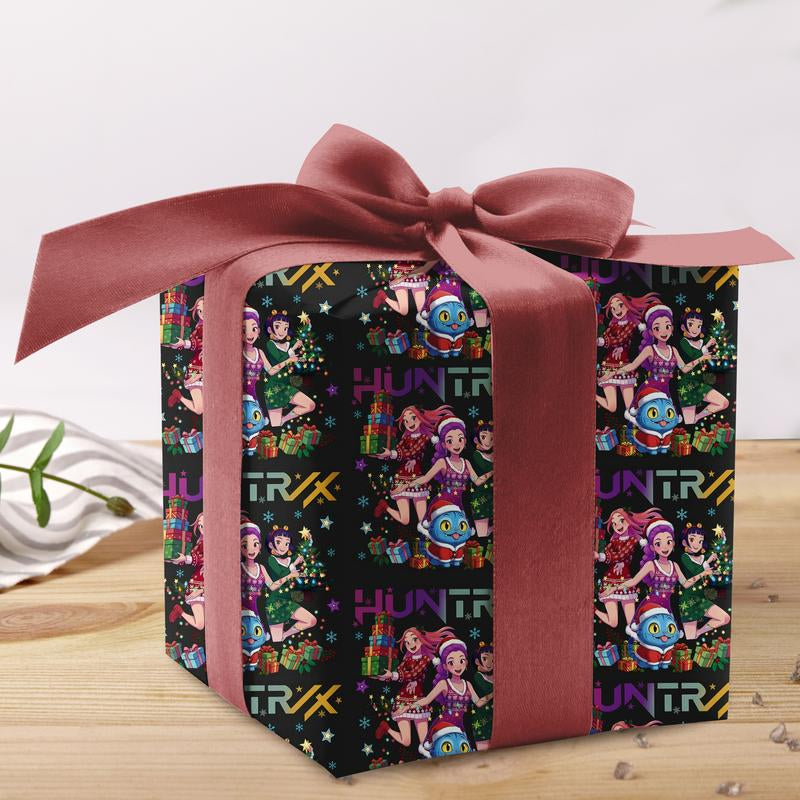 Kpop Demon Hunters Christmas Wrapping Paper - Saja Boys Huntrix Gift Wrap for Festive Celebrations