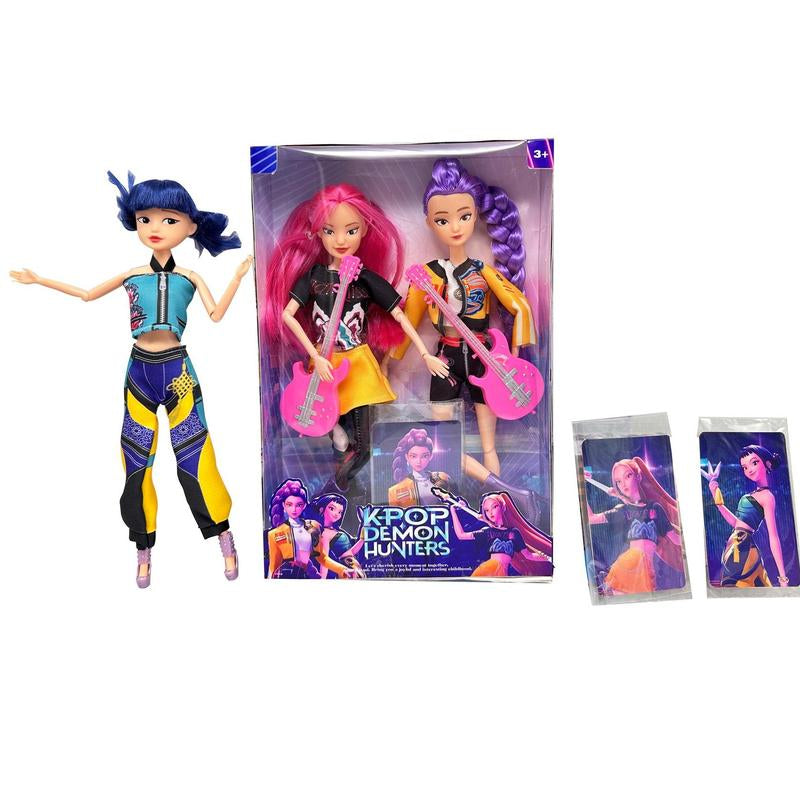K-Pop Demon Hunters Anime Action Figure Doll 11.5 Inches–12 Joint Movable Anime-Rumi, Mira and Zoey, Anime-Inspired Collectible Dolls, Mystery Box Merch Gift for Fans & Kids-Desk Display-Kpop Idol Merch Collectibles -Halloween Christmas Gift, Festivals