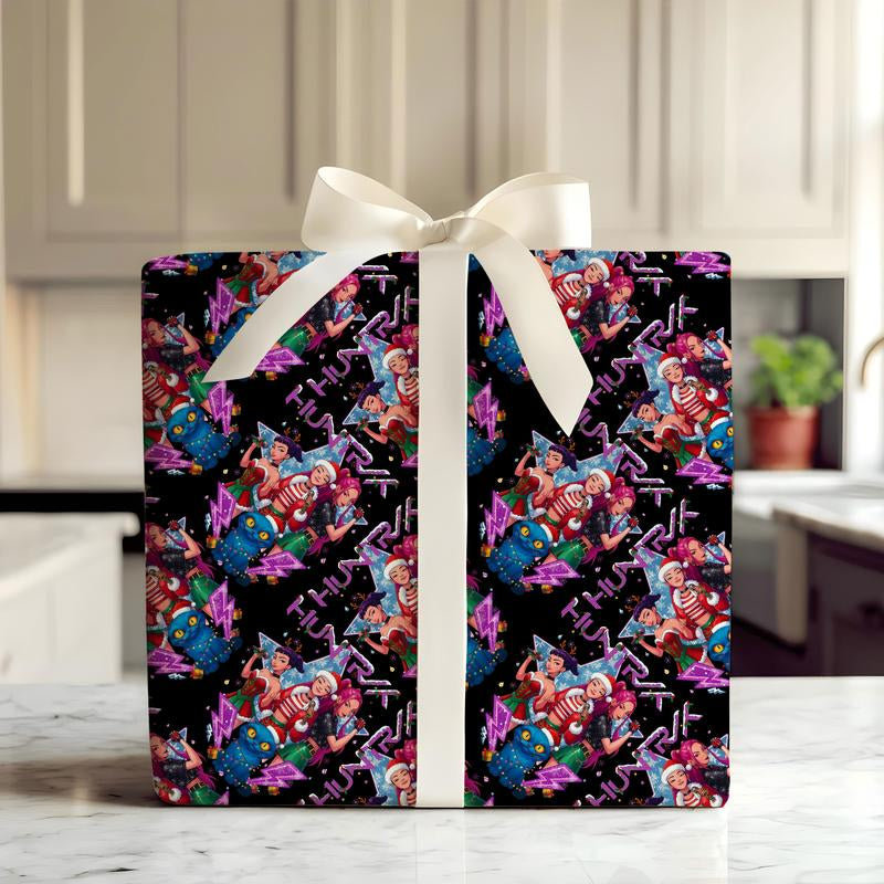 Kpop Demon Hunters Christmas Wrapping Paper - Saja Boys Huntrix Gift Wrap for Festive Celebrations